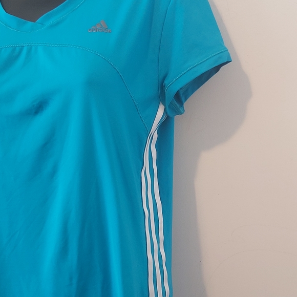 ADIDAS | Women's ClimaCool Top Blue White Size Medium - Picture 3 of 7